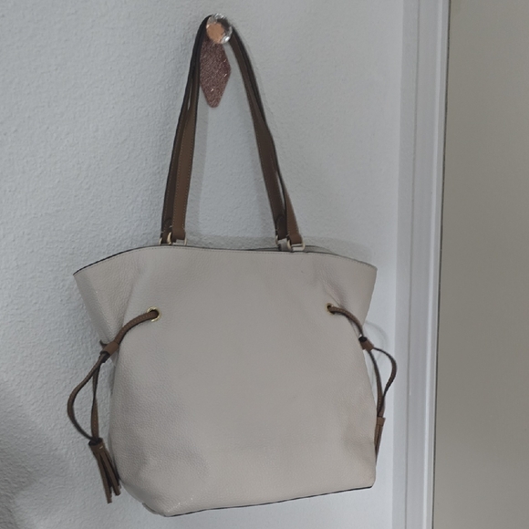 Coach Andy Cream & Brown Embroidery Pebbled Leather Tote (METAL HANGTAG)(EUC)🤎✨ - Picture 12 of 13